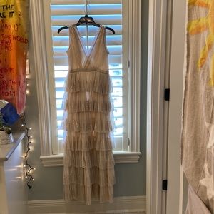 Formal blush pink sequin gown